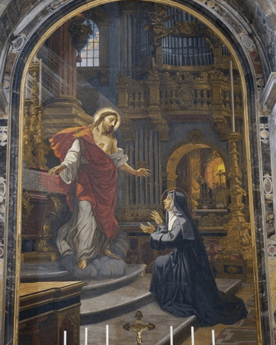 Apparition à sainte Marguerite-Marie, basilique Saint-Pierre à Rome
