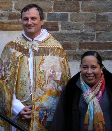 P. Edouard Marot et Alicia Beauvisage en notre Monastère